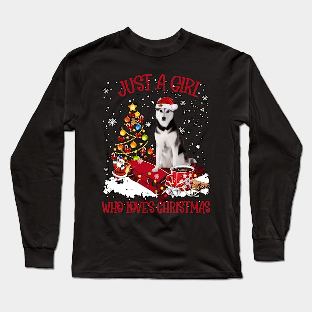 Husky Just A Girl Who Loves Christmas Long Sleeve T-Shirt by Brodrick Arlette Store